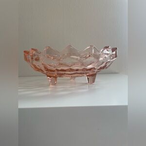 Vintage Pink Depression Candy Dish Bowl